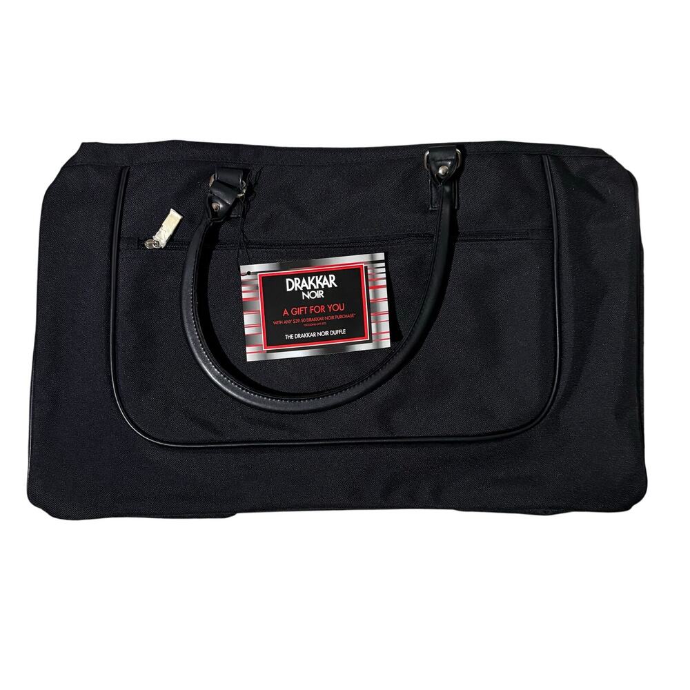 NWT Drakkar Noir Guy Laroche‎ Fragrance Black Duffle Bag Overnight Weekender